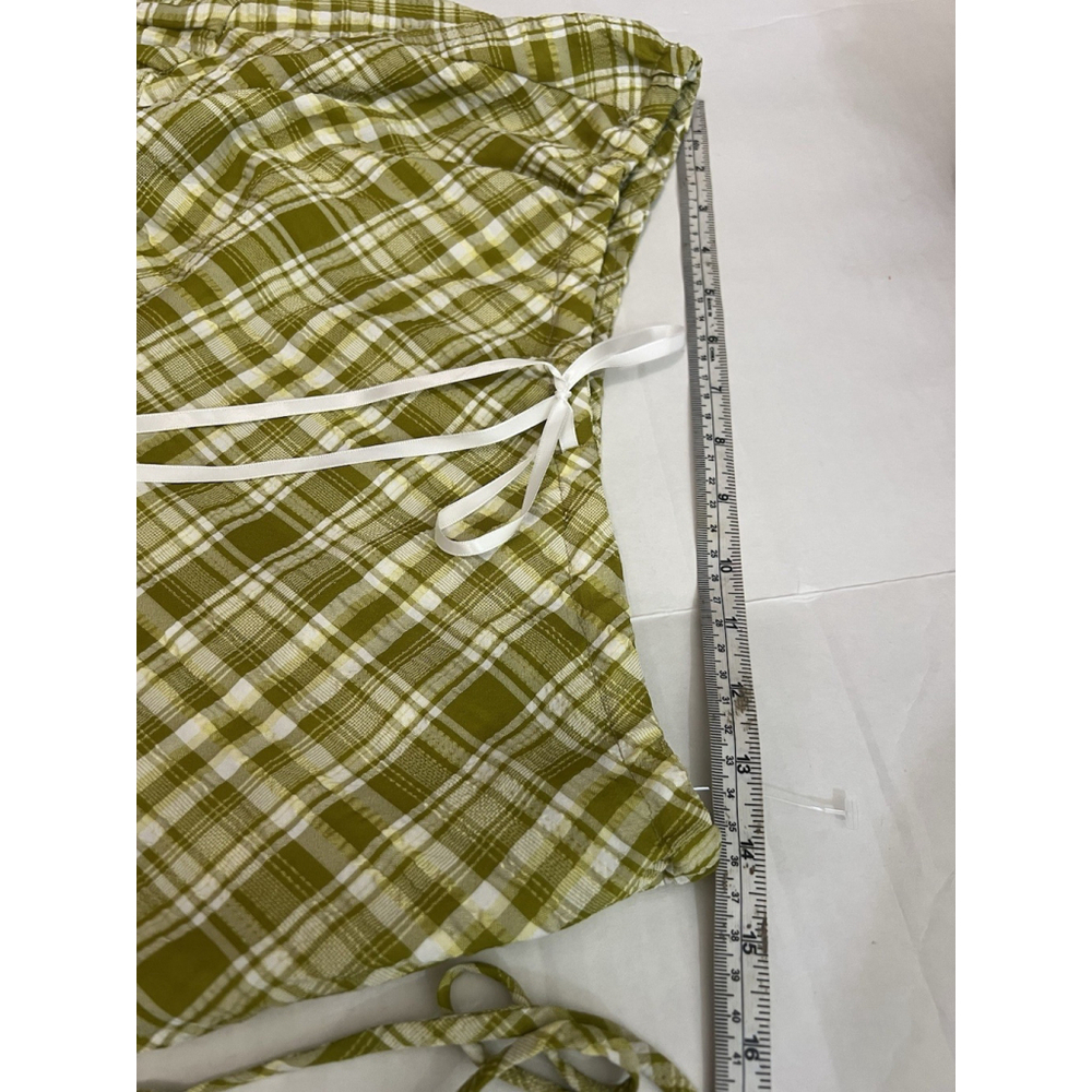 Free People Women’s Traymore Plaid Set S Green Crop Top Ruffle Skirt Festival - Picture 9 of 13